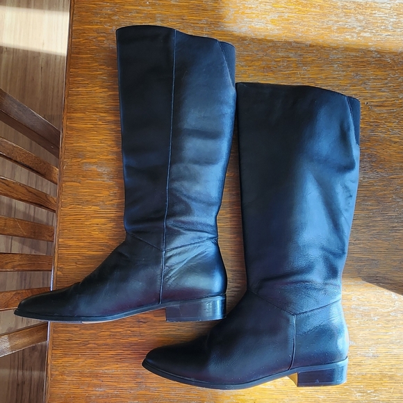 Worthington Black Leather Pull On Boots 7.5 - Picture 5 of 8